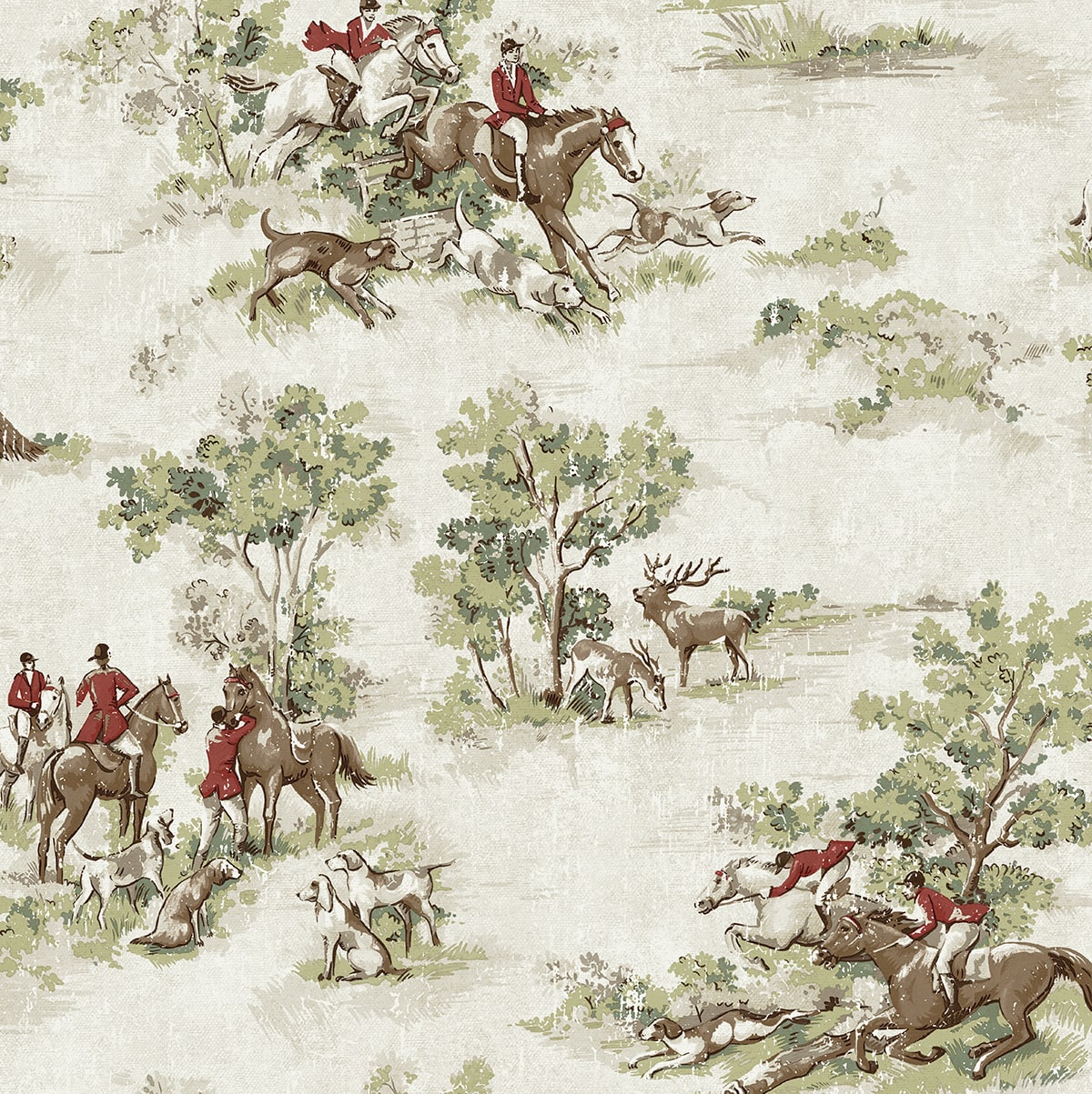 HG13804 Harry & Grace Harry & Grace Peel and Stick Wallpaper Horse Race Rosemary & Garnet