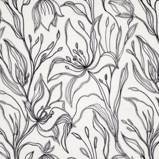 HM1433 Maxwell DRAPERY/MULTI- PATTERN # 433 NOIR CT-BIRCHBARK
