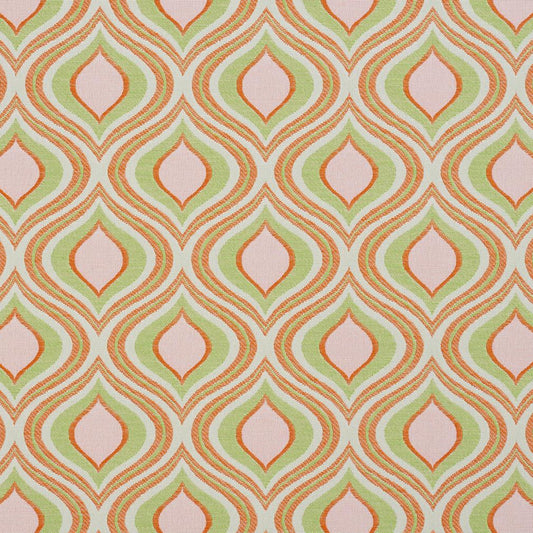 I9000-19 Abstract & Geometric nan Green,Orange & Rust Charlotte Fabrics