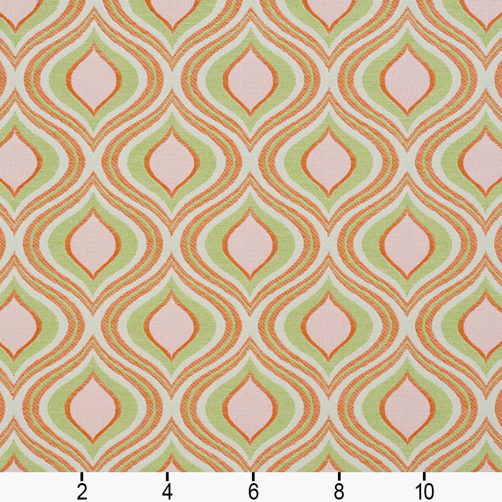 I9000-19 Abstract & Geometric nan Green,Orange & Rust Charlotte Fabrics