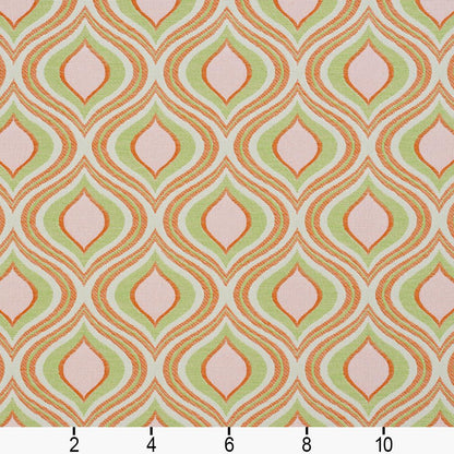 I9000-19 Abstract & Geometric nan Green,Orange & Rust Charlotte Fabrics