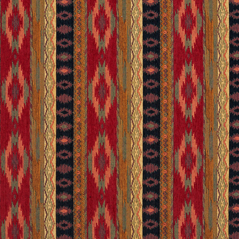 I9400-29 Global,Southwestern,Stripe nan Red & Burgundy Charlotte Fabrics