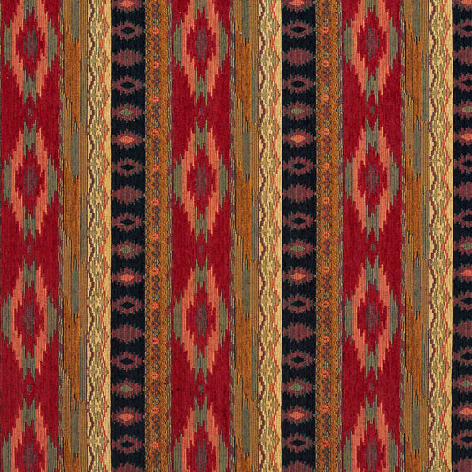 I9400-29 Global,Southwestern,Stripe nan Red & Burgundy Charlotte Fabrics