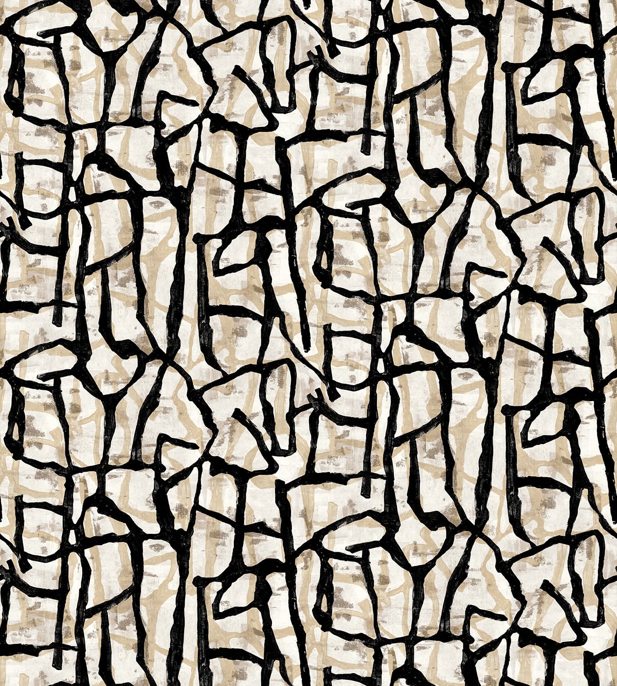 JP11500M Seabrook Designs Japandi Style Wallpaper Jouji Mural Ebony & Sand