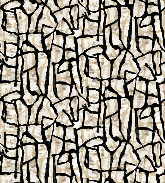 JP11500M Seabrook Designs Japandi Style Wallpaper Jouji Mural Ebony & Sand