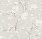 LN11108 Lillian August Luxe Retreat Wallpaper Southport Floral Trail Metallic Silver and Fog