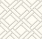 LN11500 Lillian August Luxe Retreat Wallpaper Block Trellis Metallic Silver and Eggshell
