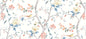 LN11901F Lillian August Luxe Retreat Fabric  Southport Floral Trail Fabric Eggshell, Melon, and Carolina Blue