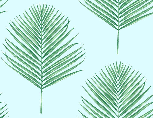LN20004 Lillian August Lillian August Peel and Stick Wallpaper Maui Palm Celeste & Jade
