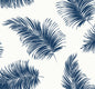 LN20312 Lillian August Lillian August Peel and Stick Wallpaper Tossed Palm White & Navy