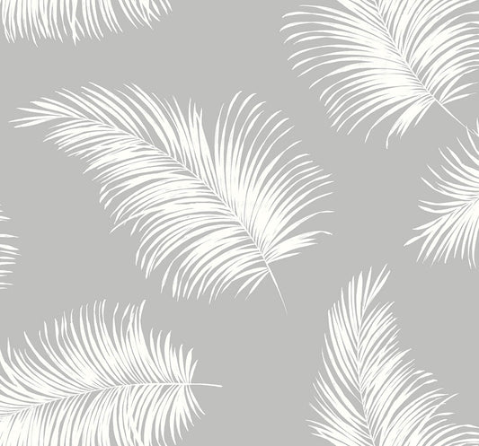 LN20315 Lillian August Lillian August Peel and Stick Wallpaper Tossed Palm Harbor Mist