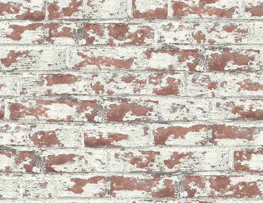 LN20901 Lillian August Lillian August Peel and Stick Wallpaper Soho Brick Terra Cotta