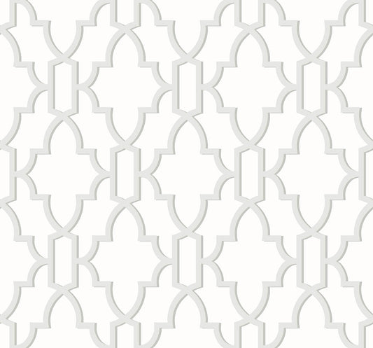 LN21105 Lillian August Lillian August Peel and Stick Wallpaper Coastal Lattice Harbor Mist