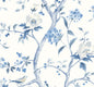 LN21302 Lillian August Lillian August Peel and Stick Wallpaper Floral Trail Bluestone