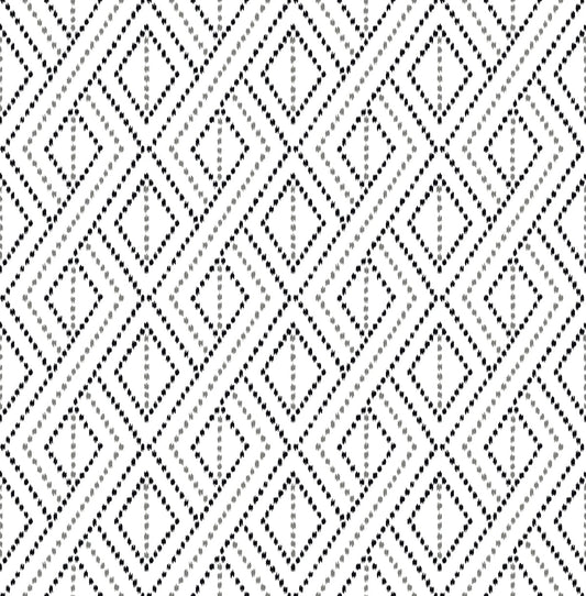 LN30200 Lillian August Lillian August Peel and Stick Wallpaper Boho Grid Alloy