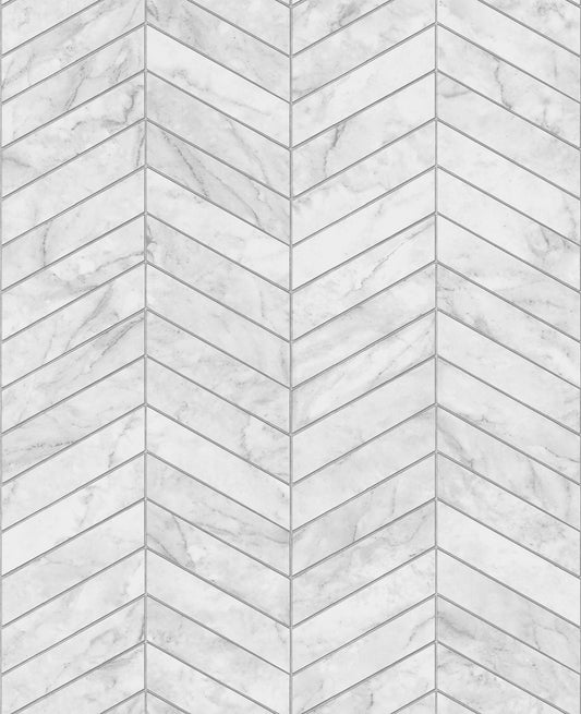 LN30408 Lillian August Lillian August Peel and Stick Wallpaper Marbled Chevron Calcutta & Argos Grey