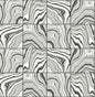 LN30600 Lillian August Lillian August Peel and Stick Wallpaper Marbled Tile Ebony & Metallic Silver