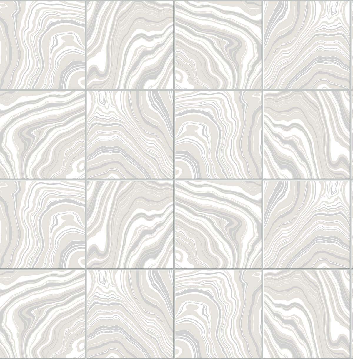 LN30608 Lillian August Lillian August Peel and Stick Wallpaper Marbled Tile Quartz