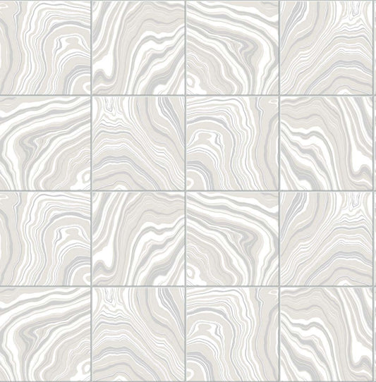 LN30608 Lillian August Lillian August Peel and Stick Wallpaper Marbled Tile Quartz