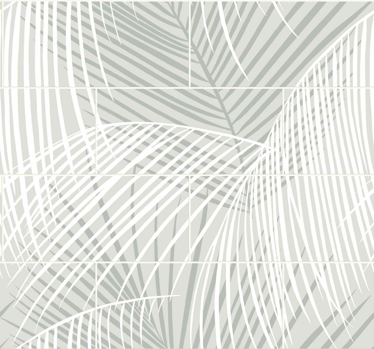 LN30708 Lillian August Lillian August Peel and Stick Wallpaper Palm Tile Sea Salt