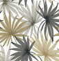 LN31006 Lillian August Lillian August Peel and Stick Wallpaper Tropic Palm Toss Harbor Grey & Khaki