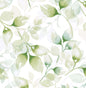 LN31104 Lillian August Lillian August Peel and Stick Wallpaper Watercolor Tossed Leaves Green Ivy