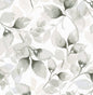 LN31110 Lillian August Lillian August Peel and Stick Wallpaper Watercolor Tossed Leaves Sea Salt & Harbor Mist