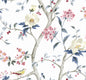 LN40001 Lillian August Coastal Haven Wallpaper Sparrow Haven  Riviera Blue & Berry