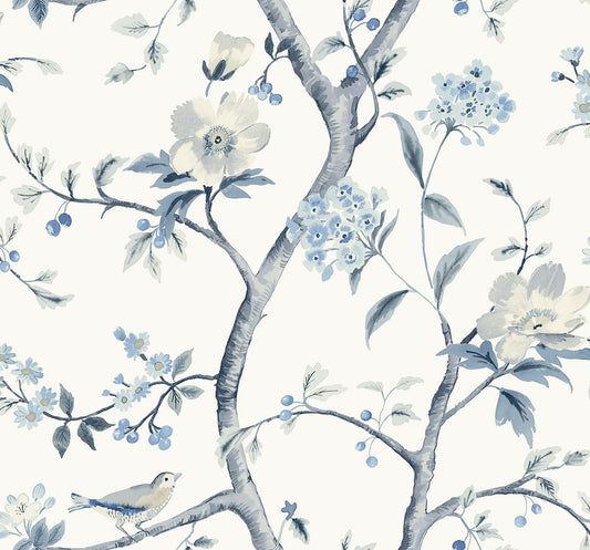 LN40002 Lillian August Coastal Haven Wallpaper Sparrow Haven  Breezy Blue