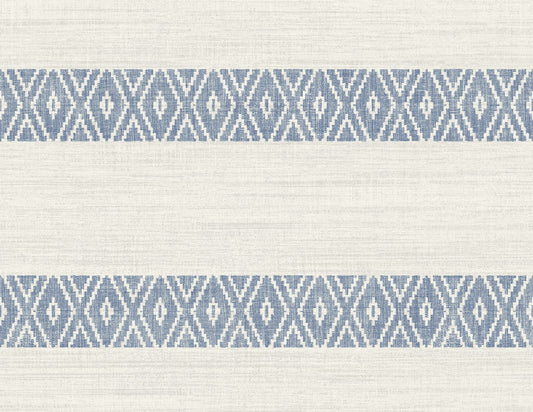 LN40102 Lillian August Coastal Haven Wallpaper Alani Geo Stripe Blue Bell