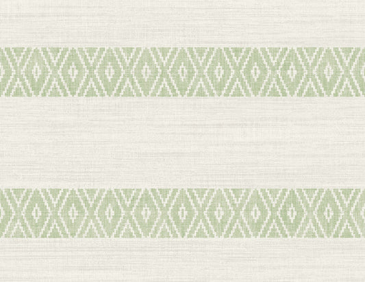 LN40104 Lillian August Coastal Haven Wallpaper Alani Geo Stripe Aloe