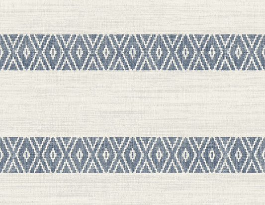 LN40112 Lillian August Coastal Haven Wallpaper Alani Geo Stripe Nautical Blue