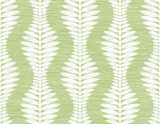 LN40504 Lillian August Coastal Haven Wallpaper Carina Leaf Ogee Greenery