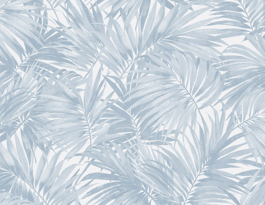 LN40702 Lillian August Coastal Haven Wallpaper Cordelia Tossed Palms Blue Shale