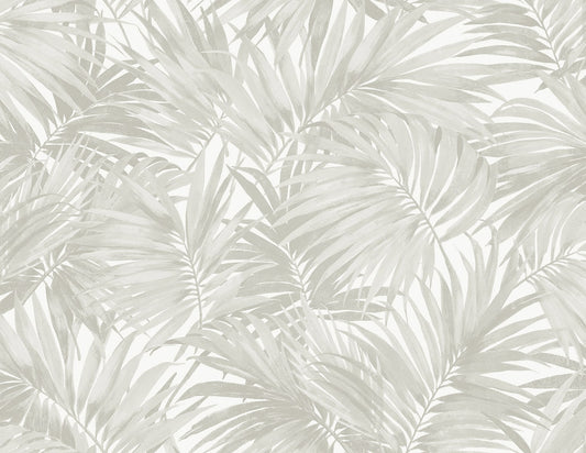LN40707 Lillian August Coastal Haven Wallpaper Cordelia Tossed Palms Dove Grey
