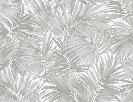LN40708 Lillian August Coastal Haven Wallpaper Cordelia Tossed Palms Argos Grey
