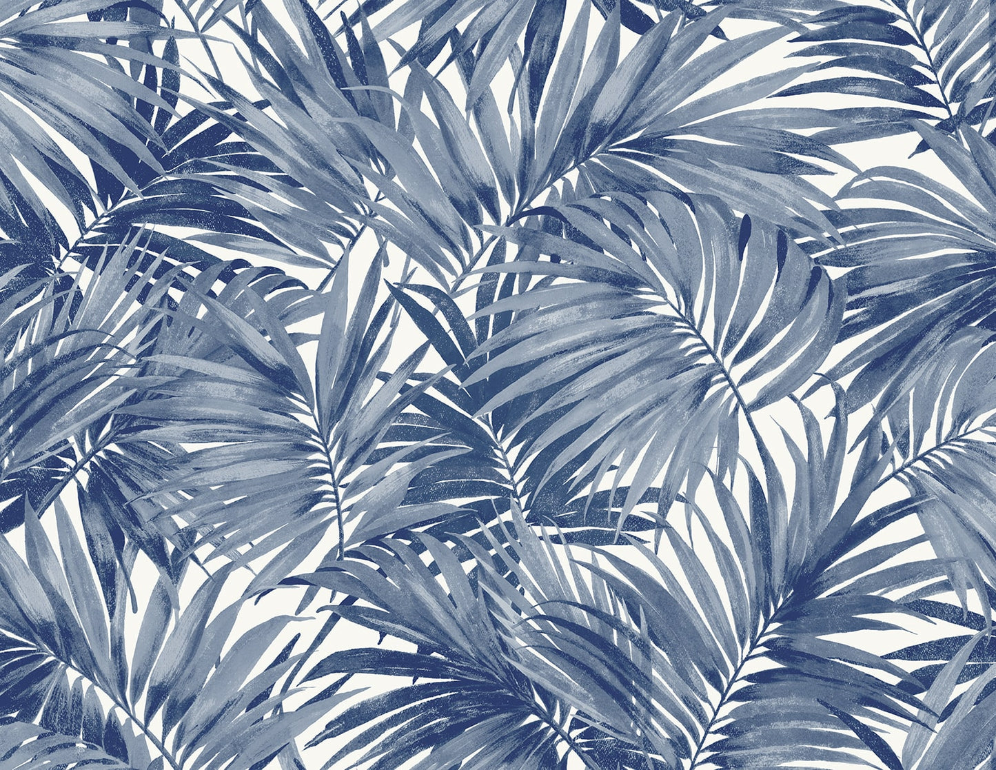 LN40712 Lillian August Coastal Haven Wallpaper Cordelia Tossed Palms Pacific Blue