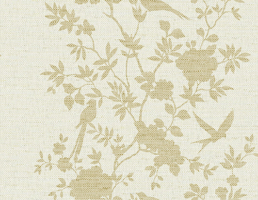 LN41003 Lillian August Coastal Haven Wallpaper Aloha Bird Trail Golden