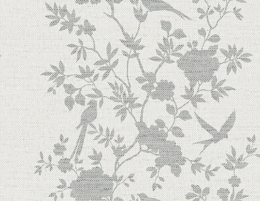 LN41008 Lillian August Coastal Haven Wallpaper Aloha Bird Trail Heather Grey