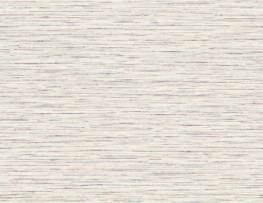 LN41101 Lillian August Coastal Haven Wallpaper Loe Sanctuary Stria Carmine & Navy