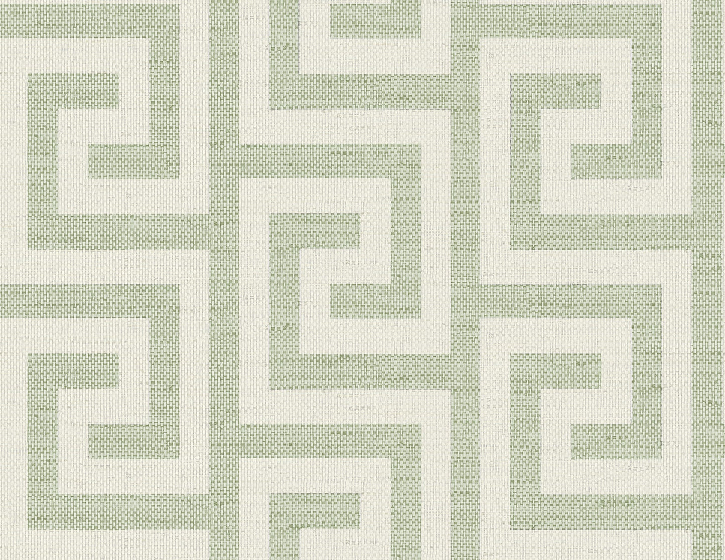 LN41204 Lillian August Coastal Haven Wallpaper Luna Retreat Greek Key Green Ivy