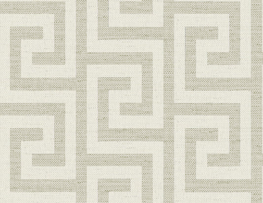 LN41207 Lillian August Coastal Haven Wallpaper Luna Retreat Greek Key Pavestone