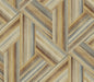 LW50106 Seabrook Designs Living with Art Wallpaper Geo Inlay Saddle Brown and Steel