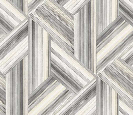 LW50108 Seabrook Designs Living with Art Wallpaper Geo Inlay Cove Gray and Carrara