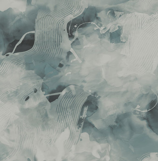 LW50204 Seabrook Designs Living with Art Wallpaper Notch Trowel Abstract Sea Green and Pearl