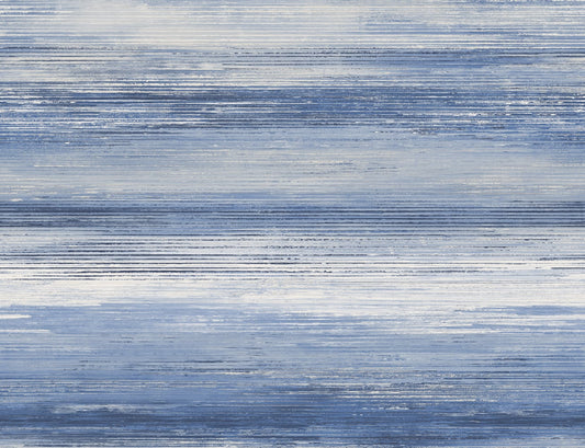 LW50402 Seabrook Designs Living with Art Wallpaper Sunset Stripes Moody Blue and Frost