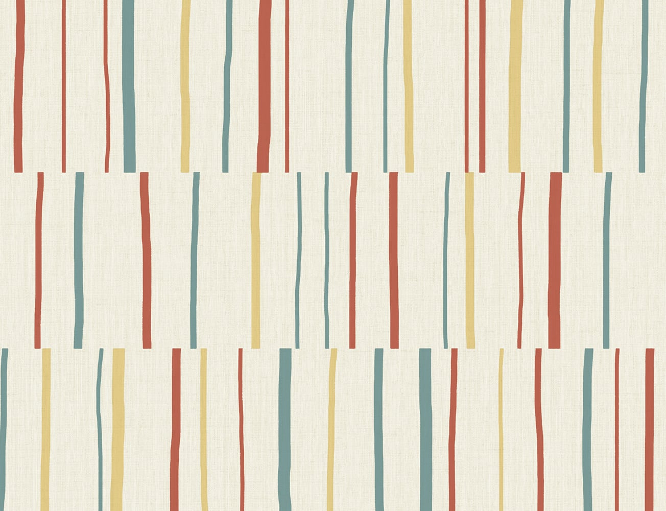 LW51201 Seabrook Designs Living with Art Wallpaper Block Lines Vermillion, Sunflower, and Teal