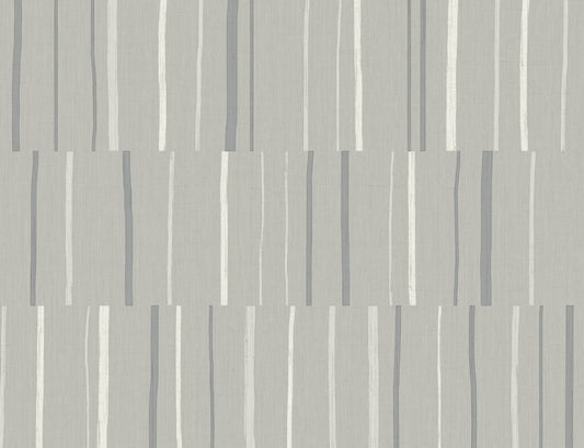 LW51208 Seabrook Designs Living with Art Wallpaper Block Lines Metallic Silver and Cove Gray