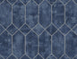 LW51602 Seabrook Designs Living with Art Wallpaper Geo Faux Denim Blue and Metallic Silver