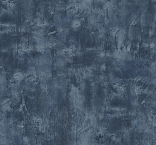 LW51702 Seabrook Designs Living with Art Wallpaper Rustic Stucco Faux Denim Blue